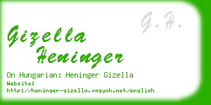 gizella heninger business card